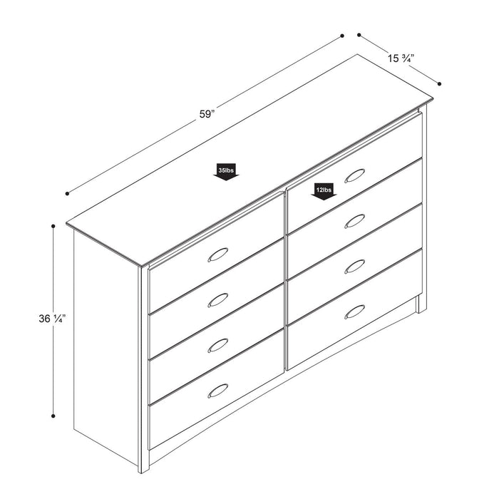 Salt Spring 8-Drawer Dresser - Drifted Grey