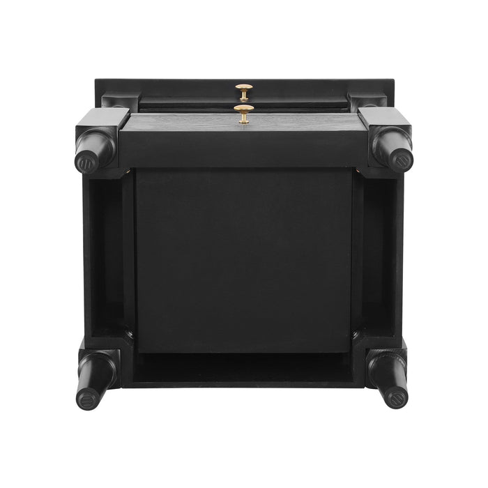 Emma 2-Drawer Wooden Bedroom Nightstand with Non-Slip Feet, Black  
