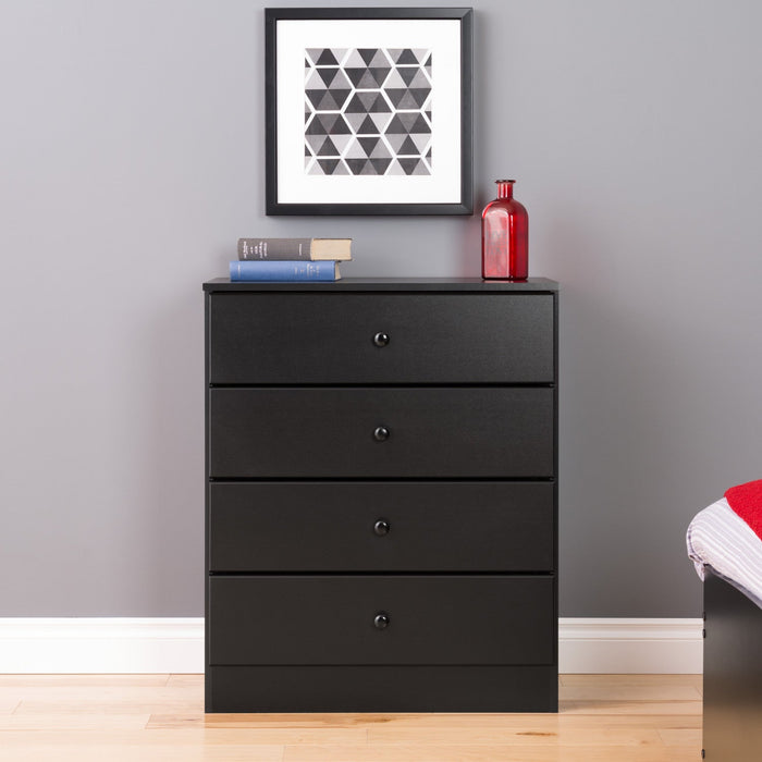 Astrid 4-Drawer Dresser - Black