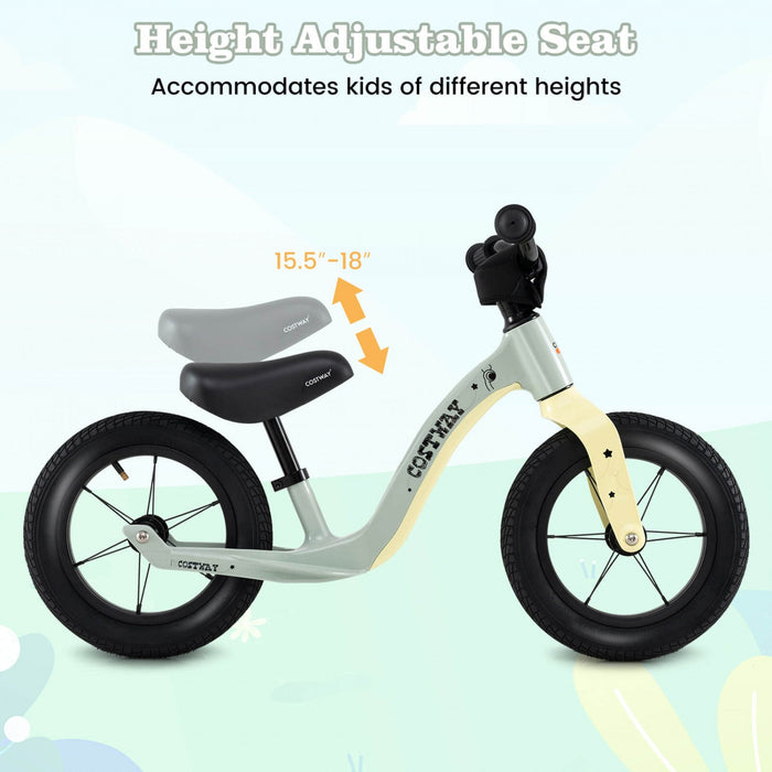 Costway 12 Inch Magnesium Toddler Balance Bike No Pedal Training Toddler Balance Bike Green