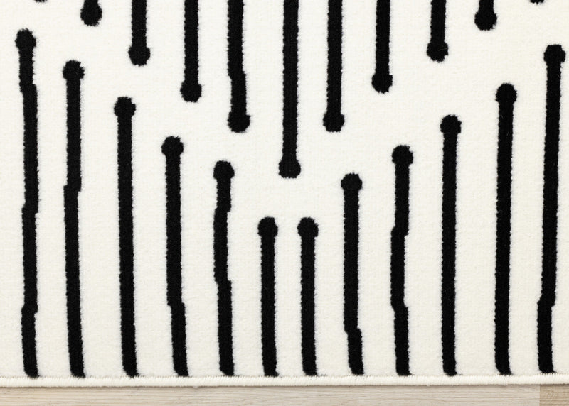 Forte Black White Stripes Area Rug - 5'3\" x 7'5\"