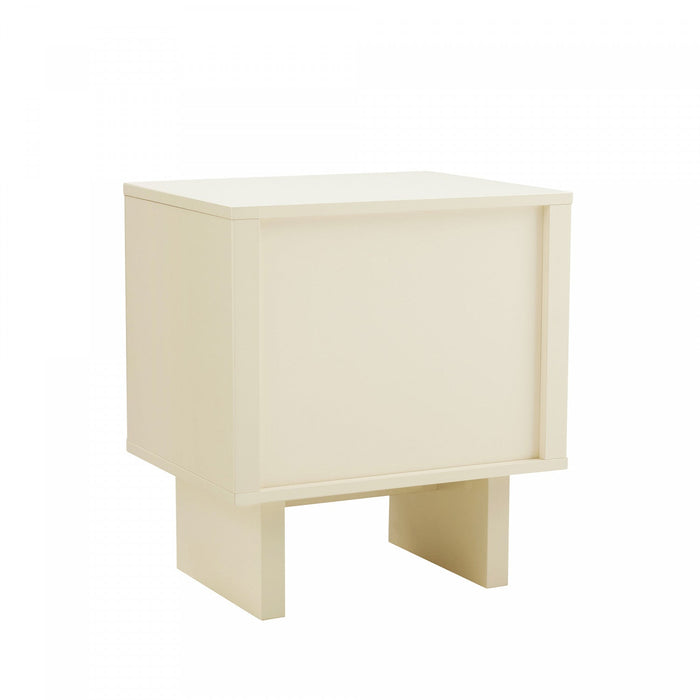 Ella Modern 20\" Nightstand in Cream (1-Drawer) 
