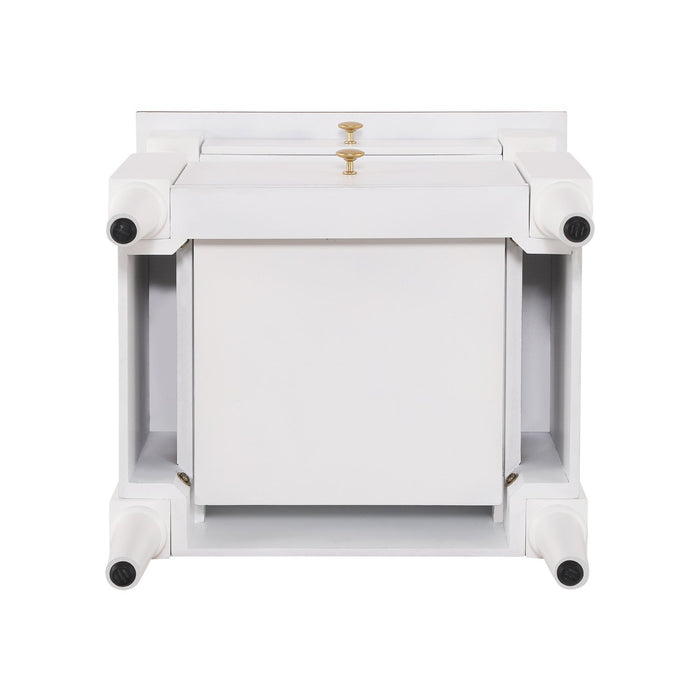 Emma 2-Drawer Wooden Bedroom Nightstand with Non-Slip Feet, Milk White  