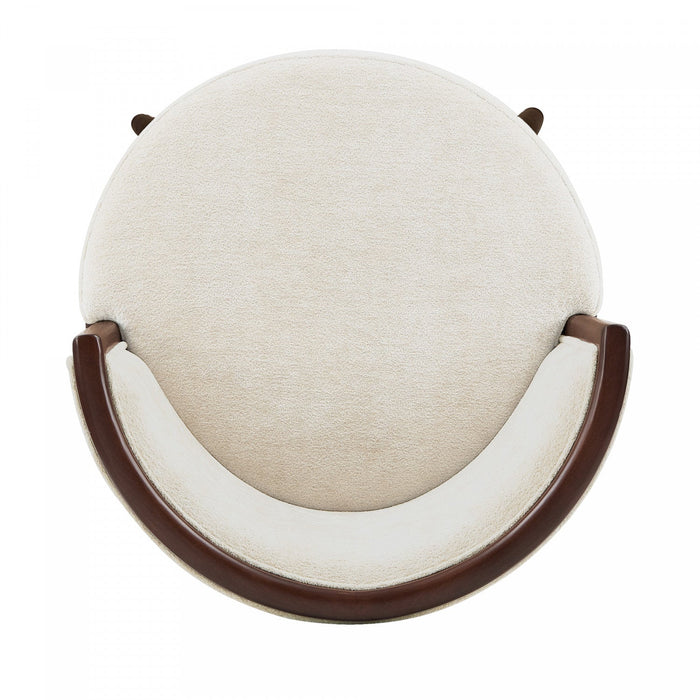 Evalyn Modern Wood Upholstered Barstool in Cream 