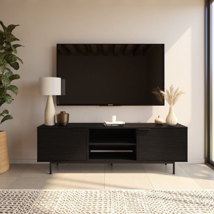 Nordika Hamilton 70\" TV Stand with 2 Storage Cabinets - Black 