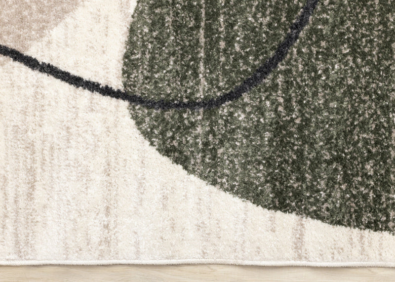 Marley Green Yellow Taupe Geometric Area Rug - 5'3\" x 7'7\"