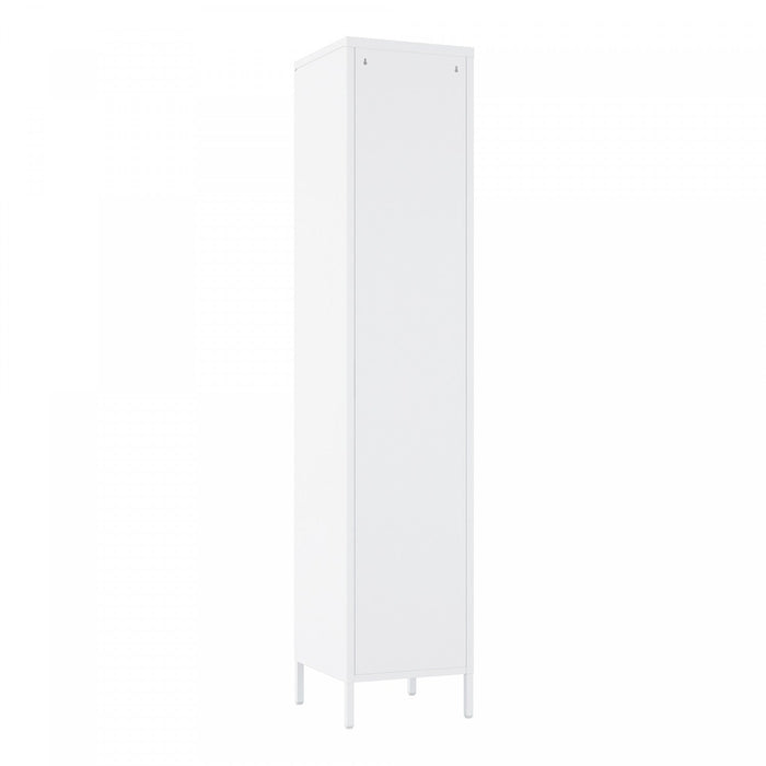 Naomi Modern 15\" Metal Storage Cabinet in White Armoire 