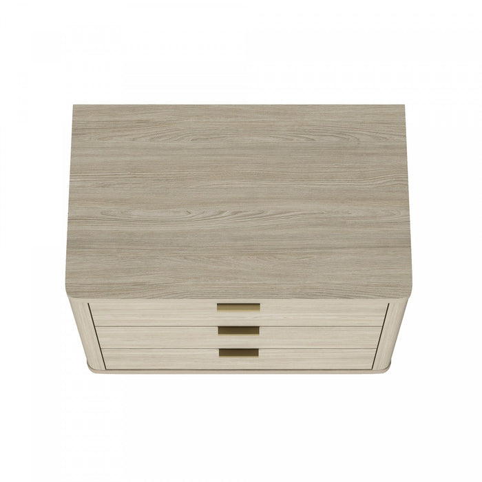 Evelyn Modern 32\" Nightstand in Natural (3-Drawer) 