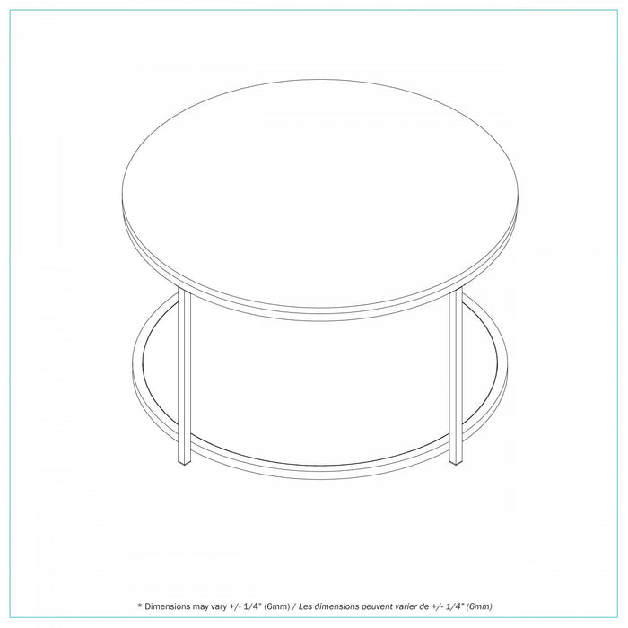 Sable Coffee Table With Dual Marble Surface 