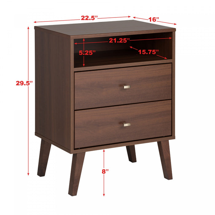 Milo 2-Drawer Tall Nightstand - Cherry