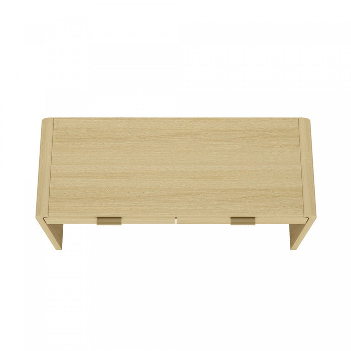 Grace Modern 54\" Office Desk in Natural Oak (2-Drawer) 