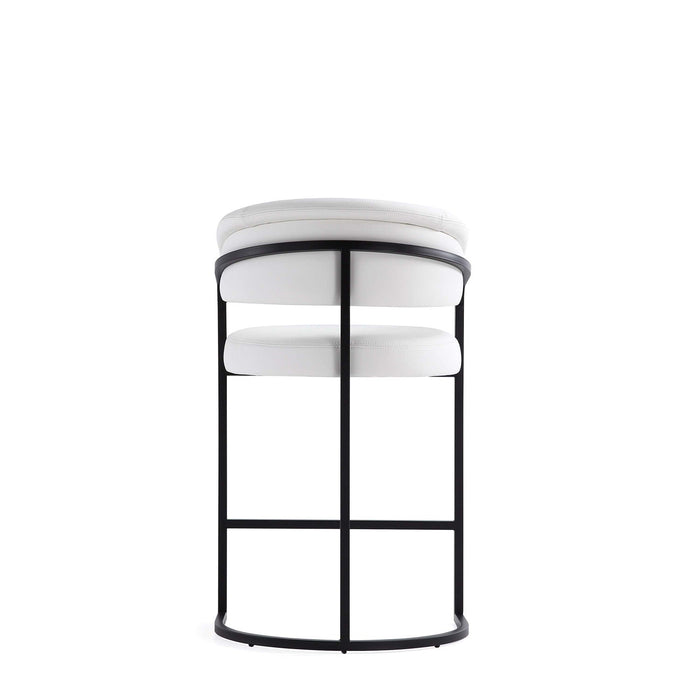Augusta Modern Metal Upholstered Counter Stool in White 
