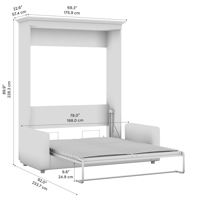 Bestar Versatile Queen Murphy Bed with Sofa (78 W) - White
