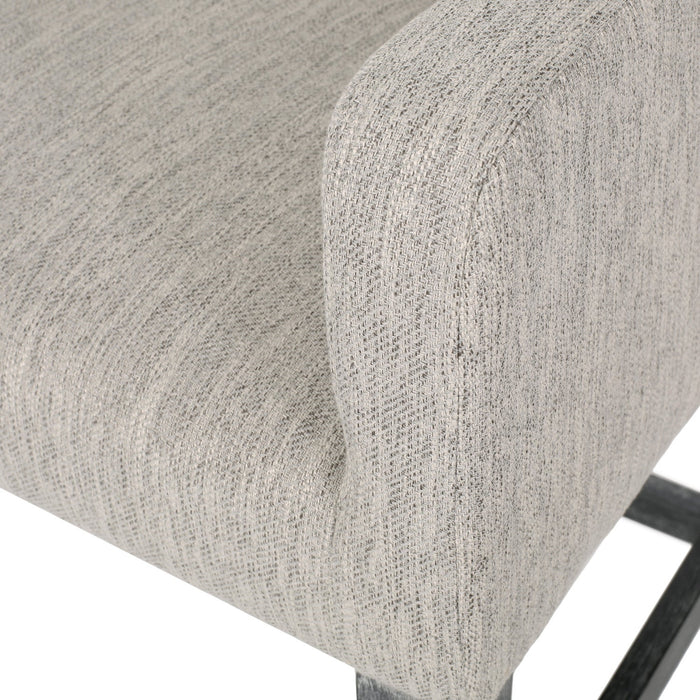 Griffith 26\" Seat Height Counter Stools Set Of 2 With Upholstered Fabric And Solid Wood Legs - Light Grey 