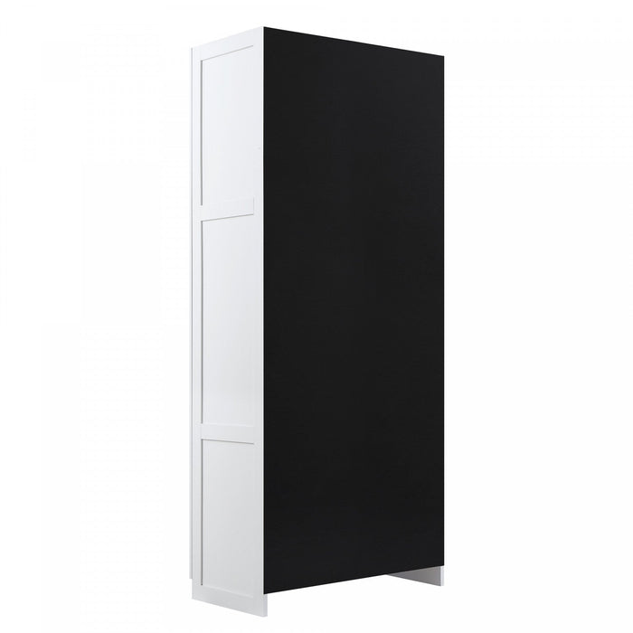 Hopkins Modern 2-Piece Wardrobe Closet in White Armoire 