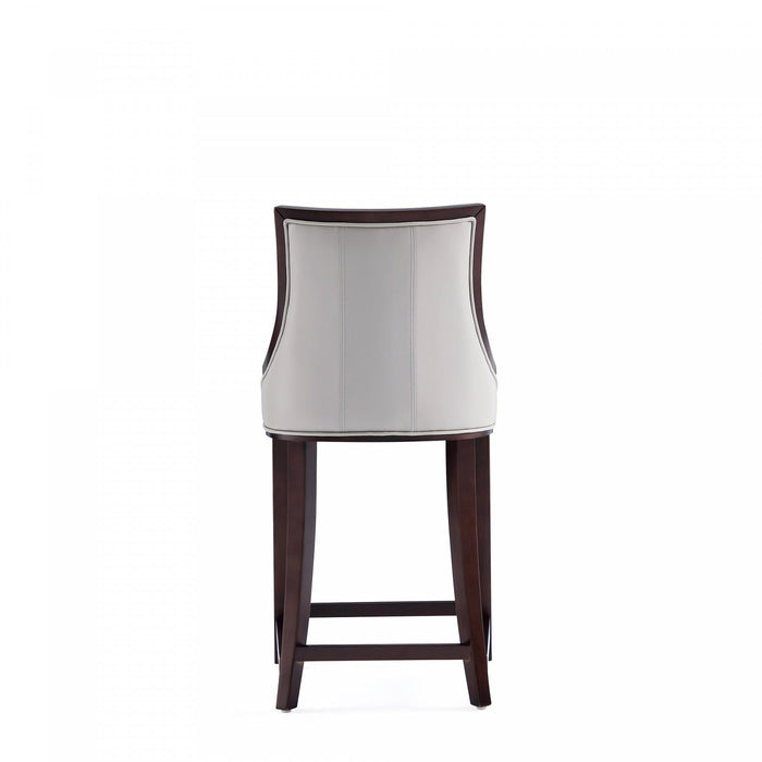 Fifth Avenue Traditional Wood Upholstered Counter Stool in Light Gray - Set of 2 