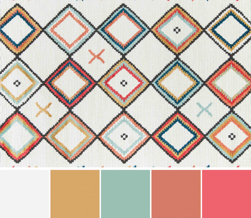 Vivi Contemporary 9'10\" x Area Rug in Multi Indoor Area Rug 