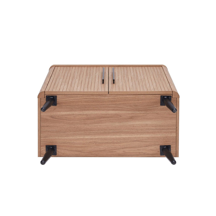 Jodie Mid-Century Modern 31\" Fluted Accent Cabinet in Maple 