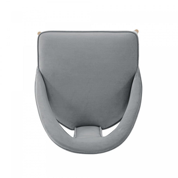 Neda Modern Upholstered Velvet Dining Chair in Gray - Set of 2 