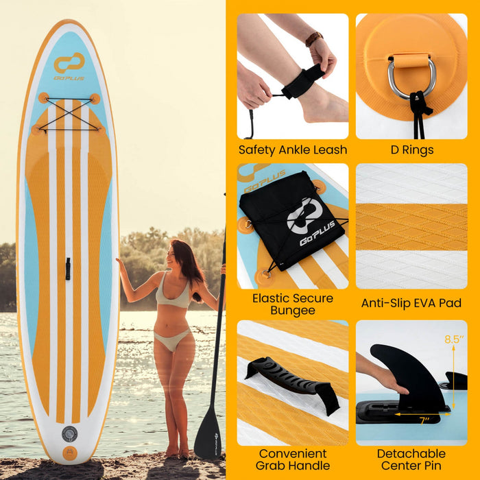 Goplus Small Inflatable Sup Board, Portable Paddle Board With 5d Rings Stand Up Paddle Board For Youth & Adult Orange