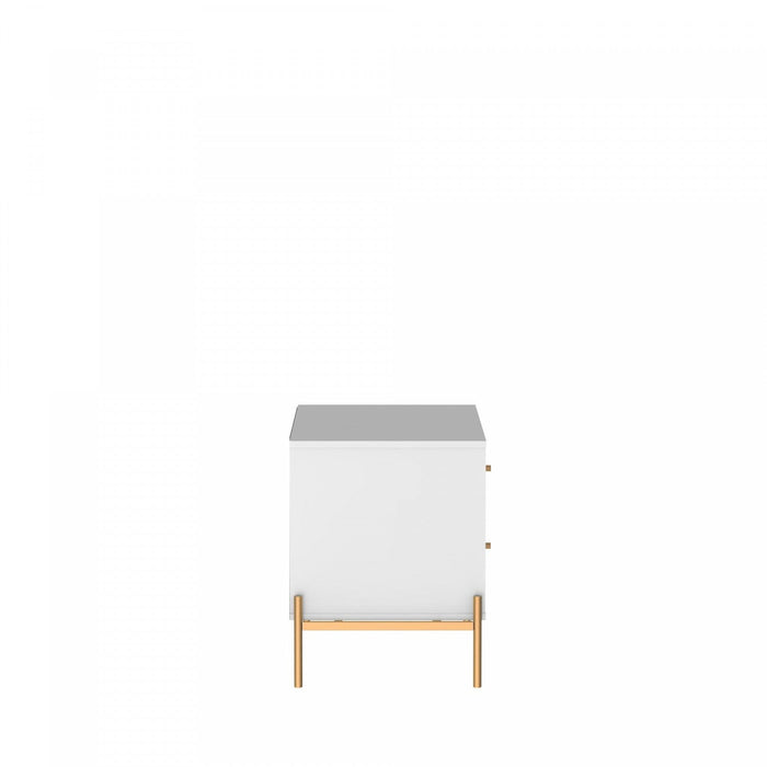 Jasper Modern 25\" Nightstand in White (2-Drawer) - Set of 2 