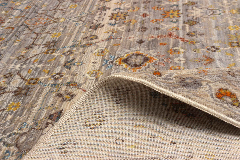 Zaina Traditional 5'0\" x 5'0\" Area Rug in Grey Indoor Area Rug 