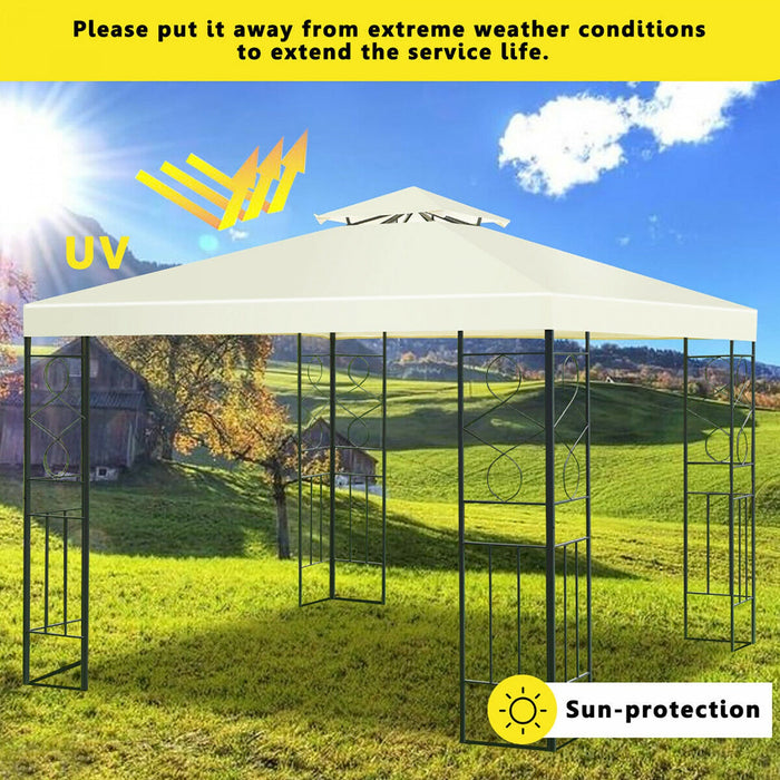 Costway 2 Tier 10'x10' Patio Gazebo Canopy Tent Steel Frame Shelter Awning
