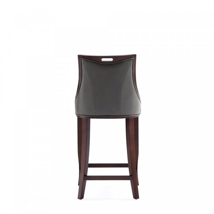 Emperor Traditional Wood Upholstered Barstool in Graphite - Set of 2 