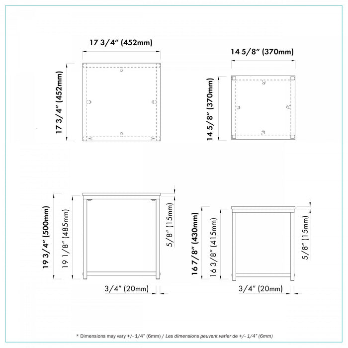 Quartz Two Square Nested Tables Marble Top 