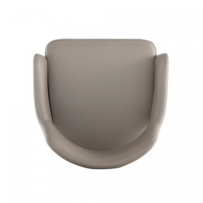 Tremont Modern Metal Vegan Leather Armchair in Taupe 