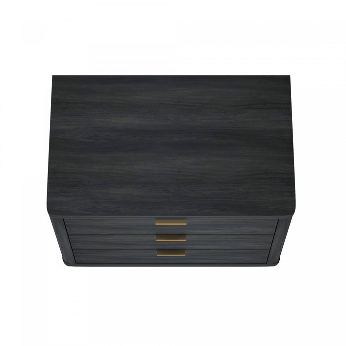 Evelyn Modern 32\" Nightstand in Charcoal Gray (3-Drawer) 