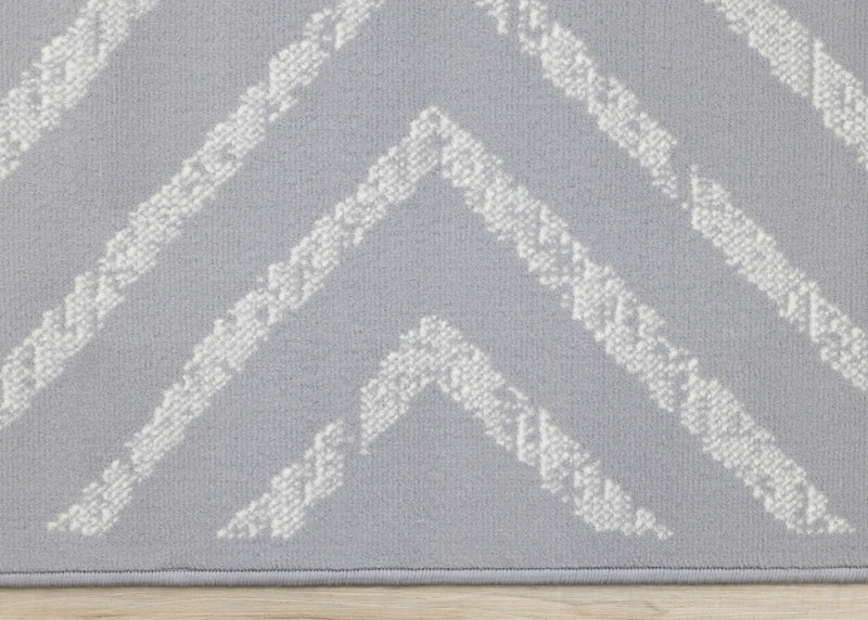 Forte Grey White Modern Striped Area Rug - 5'3\" x 7'5\"