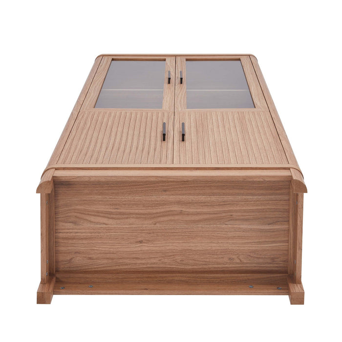Jodie Mid-Century Modern 31\" Bookcase Cabinet in Maple (6-Shelf) 