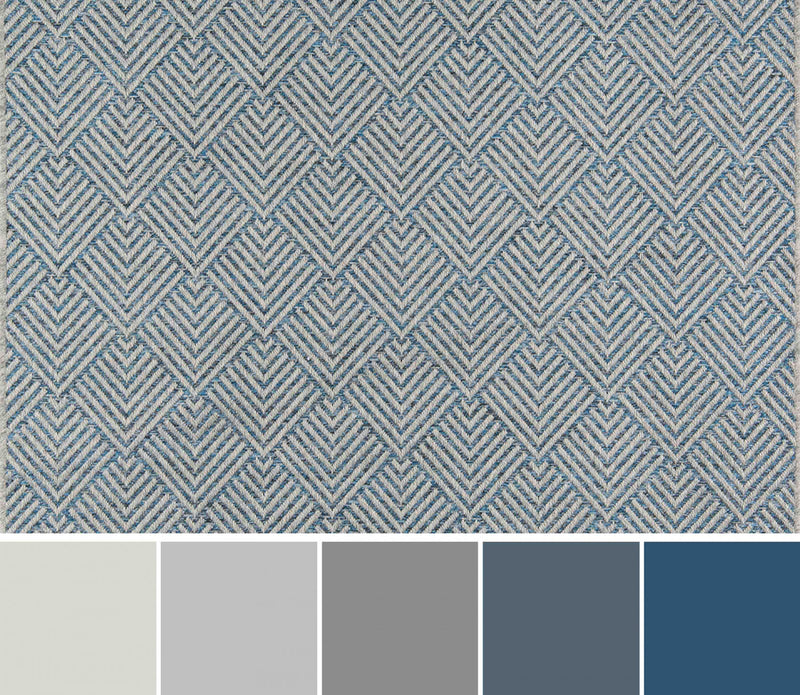 Laura Contemporary 7'10\" x 10'10\" Area Rug in Blue Indoor Area Rug 