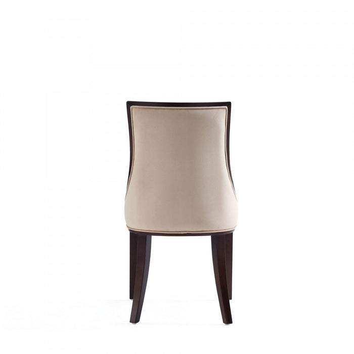 Grand Traditional Wood Upholstered Dining Chair in Tan - Set of 4 