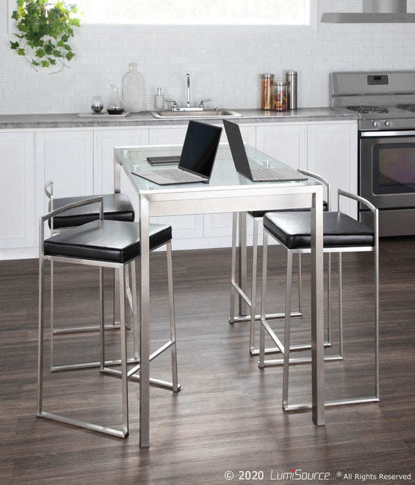 LumiSource Fuji Glass Contemporary Counter-Height Dining Table