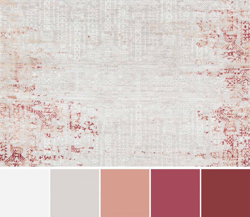 Amber Traditional 2'2\" x 7'7\" Runner Rug in Red Indoor Area Rug 