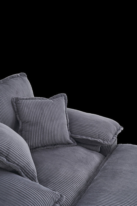 Liam 46.9\" Modern indoor corduroy sofa with 2 soft cushions ,Grey Sofa  