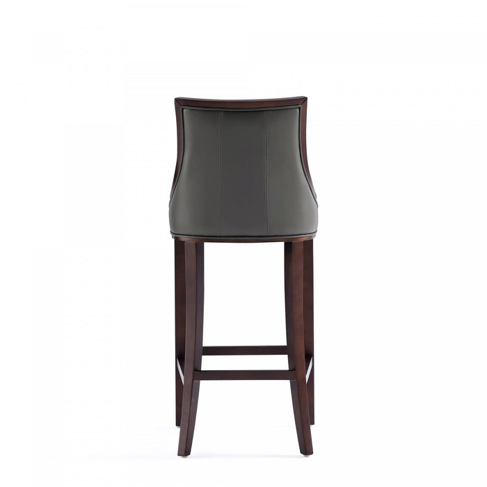 Fifth Avenue Traditional Wood Upholstered Barstool in Graphite - Set of 2 