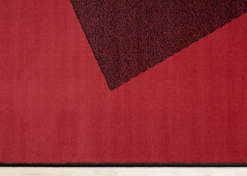 Forte Red Black White Geometric Area Rug - 7'9\" x 10'6\"