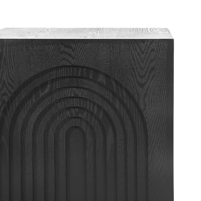 Grace Rustic End Table,Black  