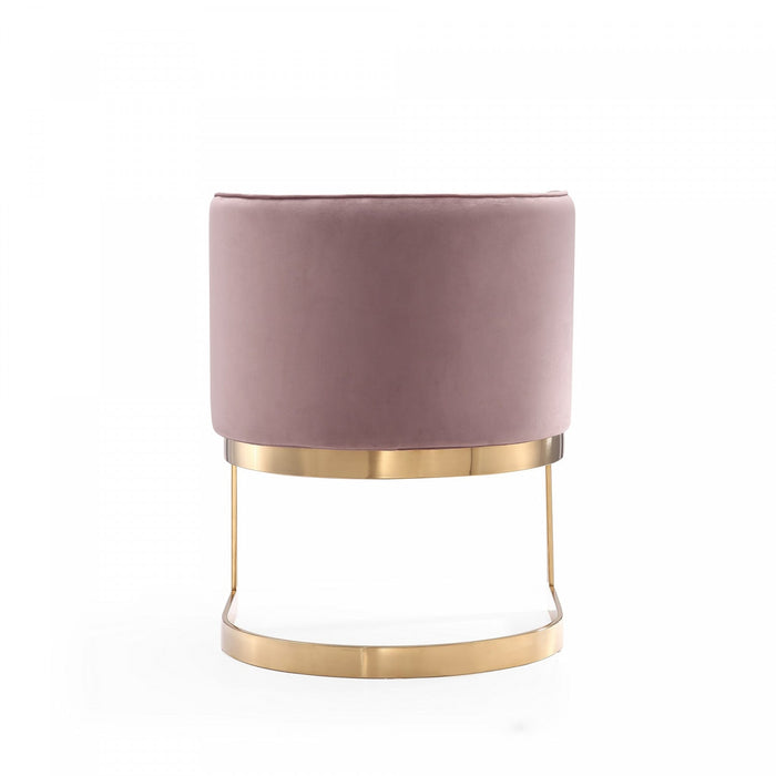 Aura Modern Velvet Metal Dining Chair in Blush - Set of 2 