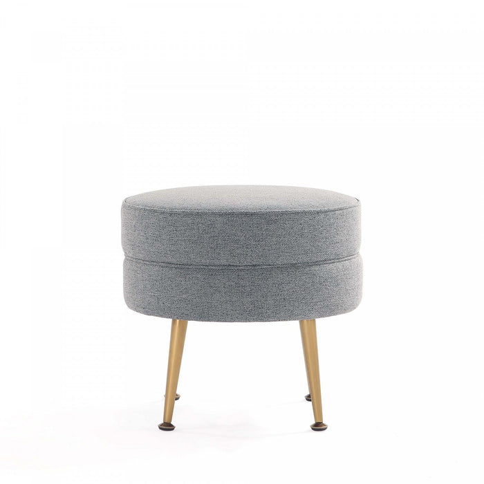 Bailey Mid-Century Modern Upholstered Accent Ottoman in Gray - Set of 2 