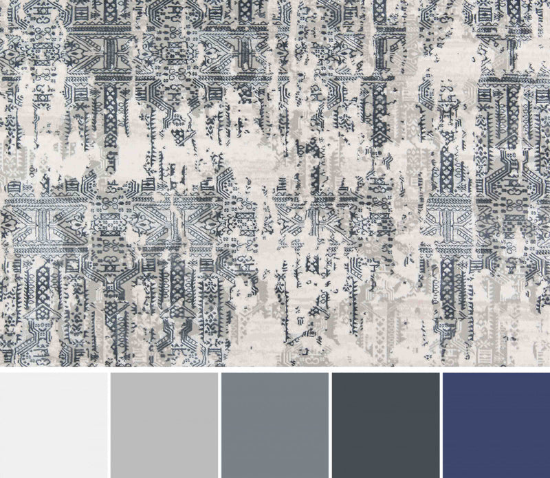 Claudia Traditional 7'9\" x 9'10\" Area Rug in Grey Indoor Area Rug 