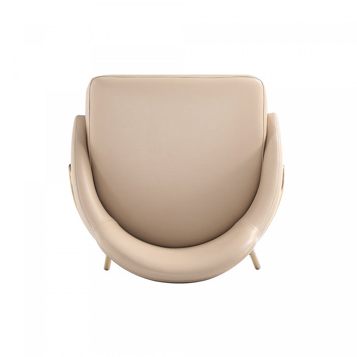 Gracie Modern Metal Upholstered Counter Stool in Tan and Gold Bar Stool 