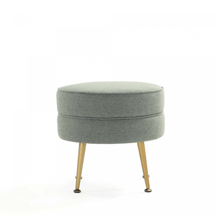 Bailey Mid-Century Modern Upholstered Accent Ottoman in Sage Green - Set of 2 