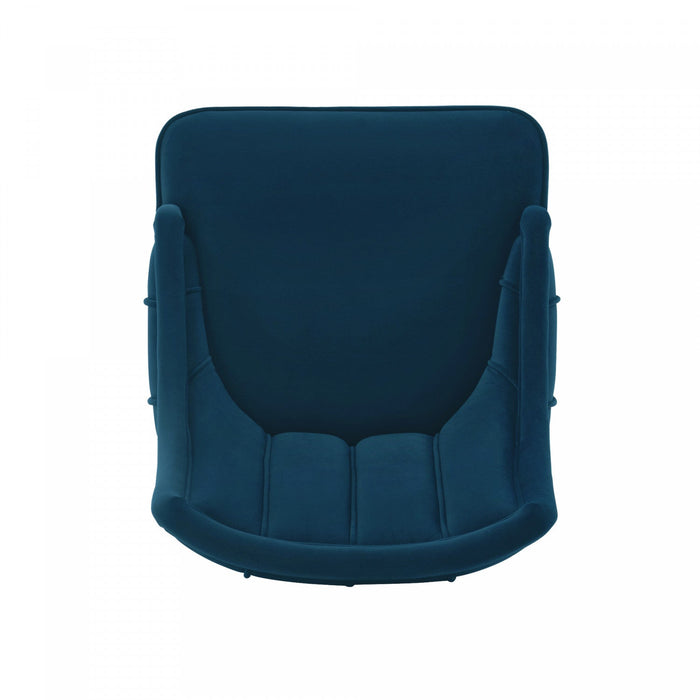 Eda Modern Wood Upholstered Dining Chair in Midnight Blue - Set of 2 