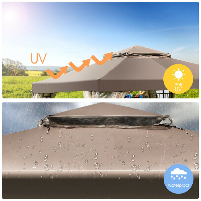Costway Outdoor 10'x10' Gazebo Canopy Shelter Awning Tent Patio Screw-free Structure Garden