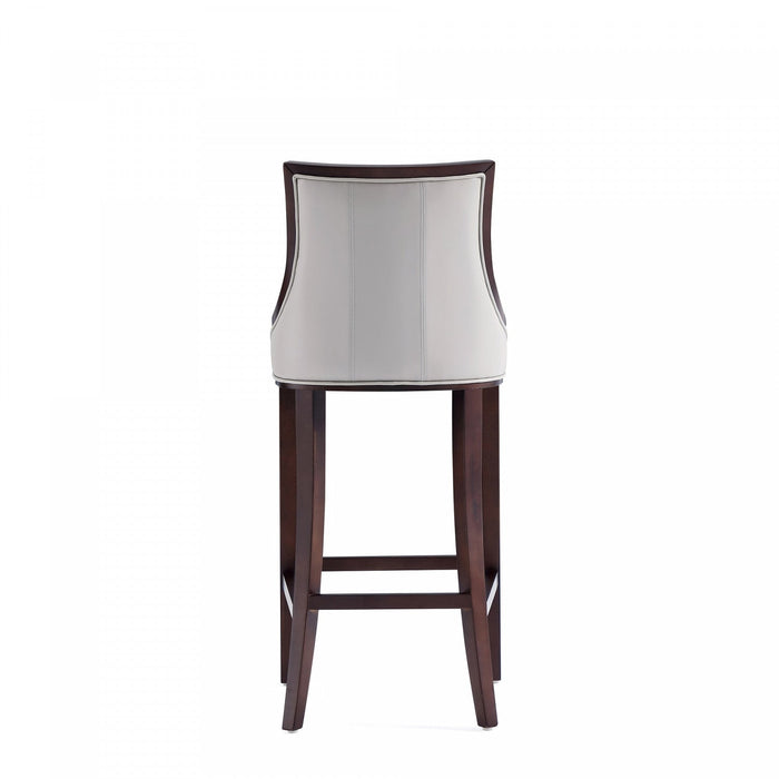 Fifth Avenue Traditional Wood Upholstered Barstool in Light Gray - Set of 2 