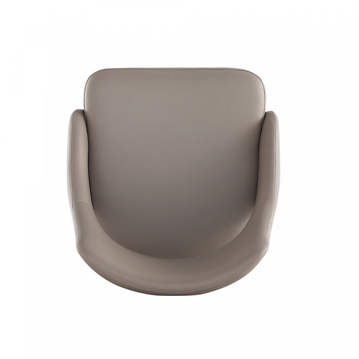 Tremont Modern Metal Vegan Leather Dining Chair in Taupe 